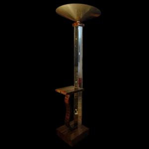 Large Art Deco Macassar Ebony Floor Lamp / Stand, Circa 1930