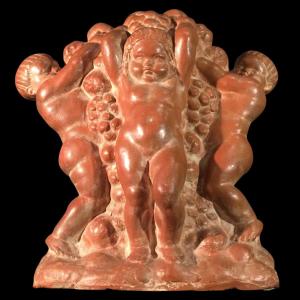 Joseph Witterwulghe "abundance & Putti", Art Deco Terracotta Sculpture, 1925