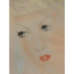 Roger De Ruycke For Hebbelinck, Portrait Of A Nude Woman, Aquatint Engraving Surrealist Fantasy