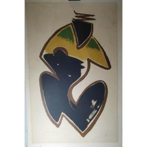 Man Ray: “post-columbian Object” Chromolithograph From 1953