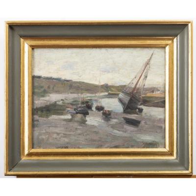 A. Pinta, Breton Marine, Oil On Canvas