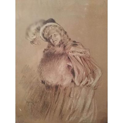 Sanguine par Maurice Leloir : élégante. 