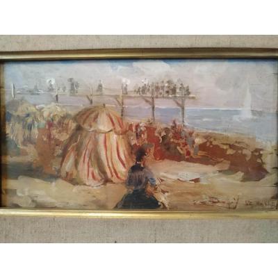 la plage du Havre et l'estacade vers 1900 