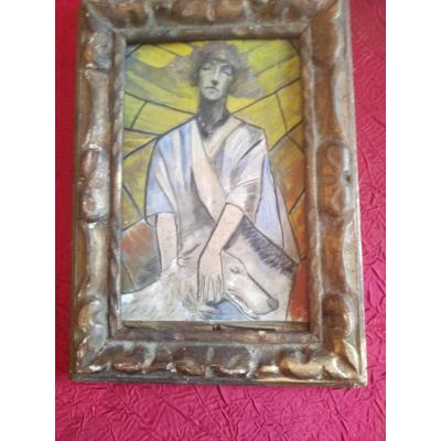 Renée De M. And Her Borzoi Dog Offered By The Grand Duke Nicolas