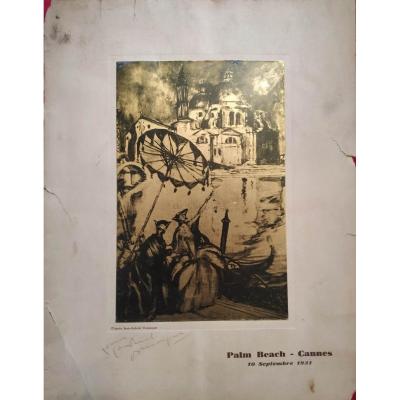 carnaval à Venise" lithographie signée par Jean-Gabriel Domergue en 1931 -