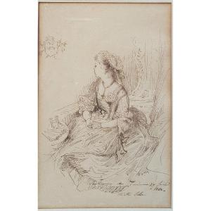 Jean-françois Portaels (1818-1895) Woman At The Ghent Opera