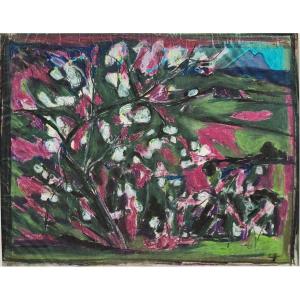 Gabriel Laurin (1901-1973) Trees In Flower And Sainte-victoire
