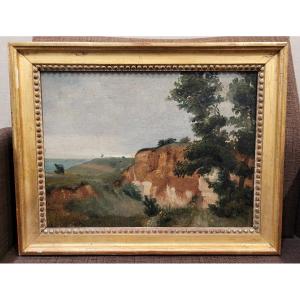 French School 19th, Landscape With Rock