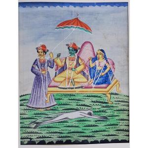 Indian School Of The 19th Couple Of Dignitaries