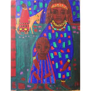 Albert Chubac (1925-2008) Woman And Her Child