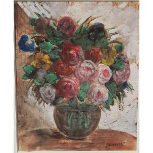 Louis Leydet (1873-1944) Vase Of Flowers
