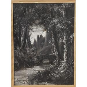 Jules Péaron (1836-1882) "saturnian Landscape"