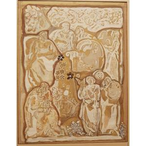 Alfred Lombard (1884-1973) Design For The Decor Of The 1937 International Exhibition