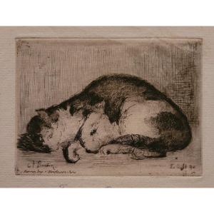  François Bonvin (1817 - 1887) Sleeping Cat
