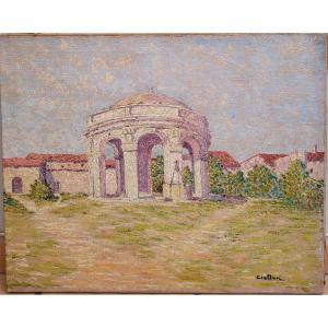 Henri Grallan (1861-1925) Villeneuve Lès Avignon, The Fountain Of The Saint-jean Cloister