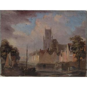 English School Early 19th Century View Of A City