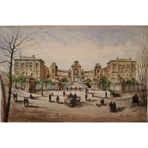 Emile Henry (1842 - 1920) - Marseille, The Palais Longchamp