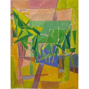 Claude Vallet (1927-2018) Cubist Landscape