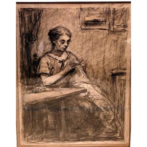  Barthélémy Niollon (1849-1927) The Seamstress