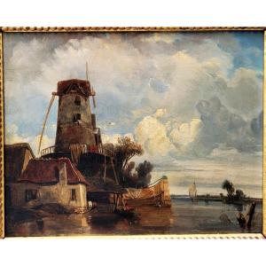 French School 1830 Landscape With A Mill