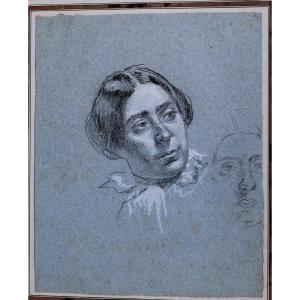 French School 1830 Presumed Portrait Of Georges Sand