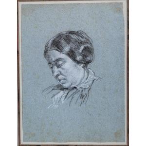 French School 1830 Presumed Portrait Of Georges Sand