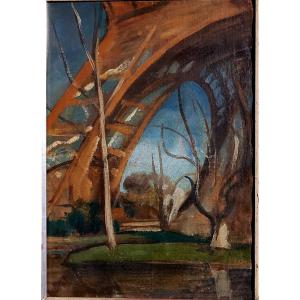 Garden At The Foot Of The Eiffel Tower Around 1930