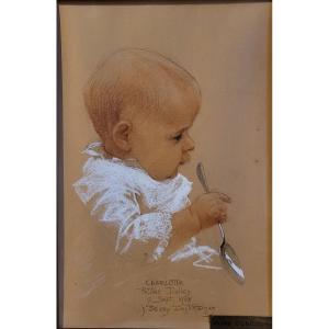 Henri Bellery-desfontaines (1867-1909) Portrait Of Charlotte