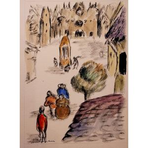 Pierre Ambrogiani (1907-1985) The Village Square