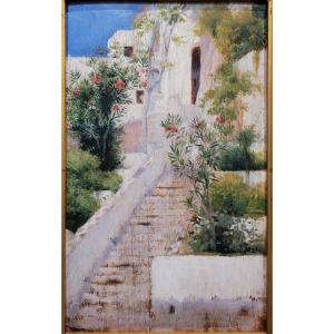 Auguste-françois Gorguet (1862 - 1927) Amalfi, Houses And Gardens 