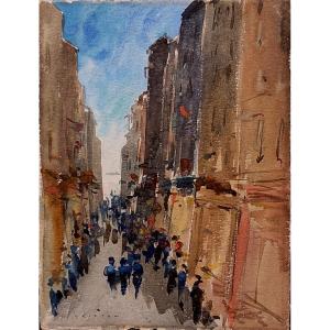 Horace Cristol (1878-1959) Toulon, Rue Chevalier Paul