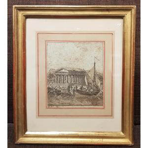 Jean-jacques François Taurel (1757-1832) Artists Landing At Paestum