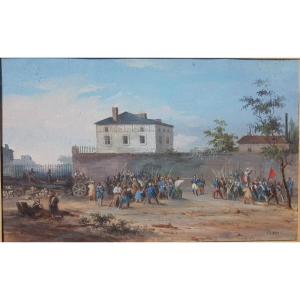 Eugène Bazin (1799-1866) General Bréa And The Insurgents Of June 1848