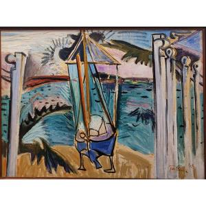 Francis Tailleux (1913-1981) Boat In Saint-briac