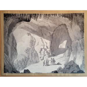 Cave Near Savona In Italy 19th Century Wash