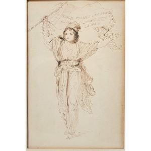 Jean-françois Portaels (1818-1895) Allegory Of Belgium