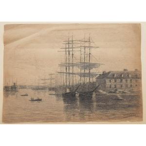 Charles François Pécrus (1826-1907) The Port