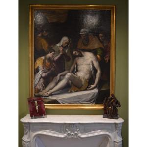 Attributed To Bernardino Campi (1520-1591). Lamentation Over The Dead Christ.