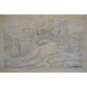 Jules Machard (1839-1900), The Body Of Clodovig Found In The Marne By A Fisherman, 1866