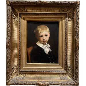 Charles Giron (1850-1914), Portrait Of A Child In A Chair, 1879.