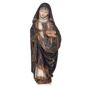 Sculpture Of Saint Bridget Of Sweden, Southern Germany, 15th Century.