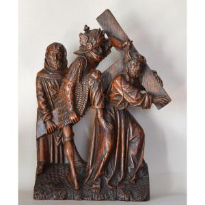 Element Of An Altarpiece, The Carrying Of The Cross, Brabant, Circa 1510.