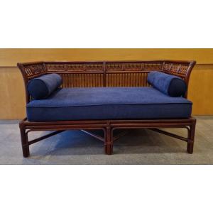 China - Bamboo And Wood Sofa - Circa 1900
