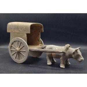 China - Cart And Ox - Han Dynasty - Tl