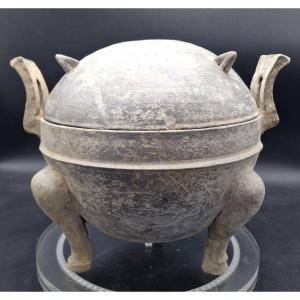 China - Large Ding Terracotta Vase - Han Dynasty - Tl