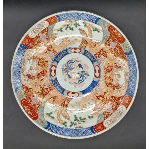 Japan - Large Round Dish - Imari - Meiji - 19th Century.