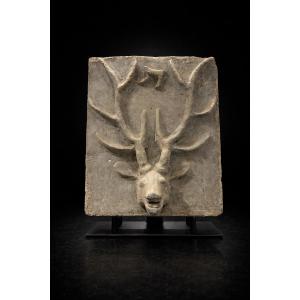 China - Funerary Brick With Deer Decoration - Han Dynasty - Tl