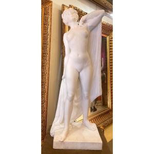 Large 19th Century Marble Sculpture By Joseph Cormier Dit Descomps (1869-1950) "nude Model"