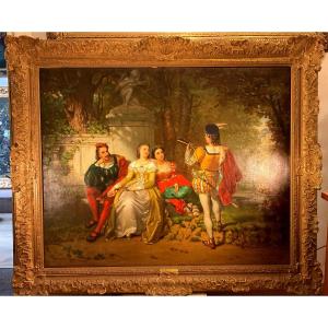 Painting By Jan Evert Boks (1838-1914) "enchanted Walk" 