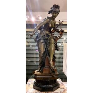 Large Bronze By Albert Carrier-belleuse (1824-1887) “melody”